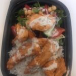 Tandoori Chicken with Rice & Chickpea Salad with a Raita Topping